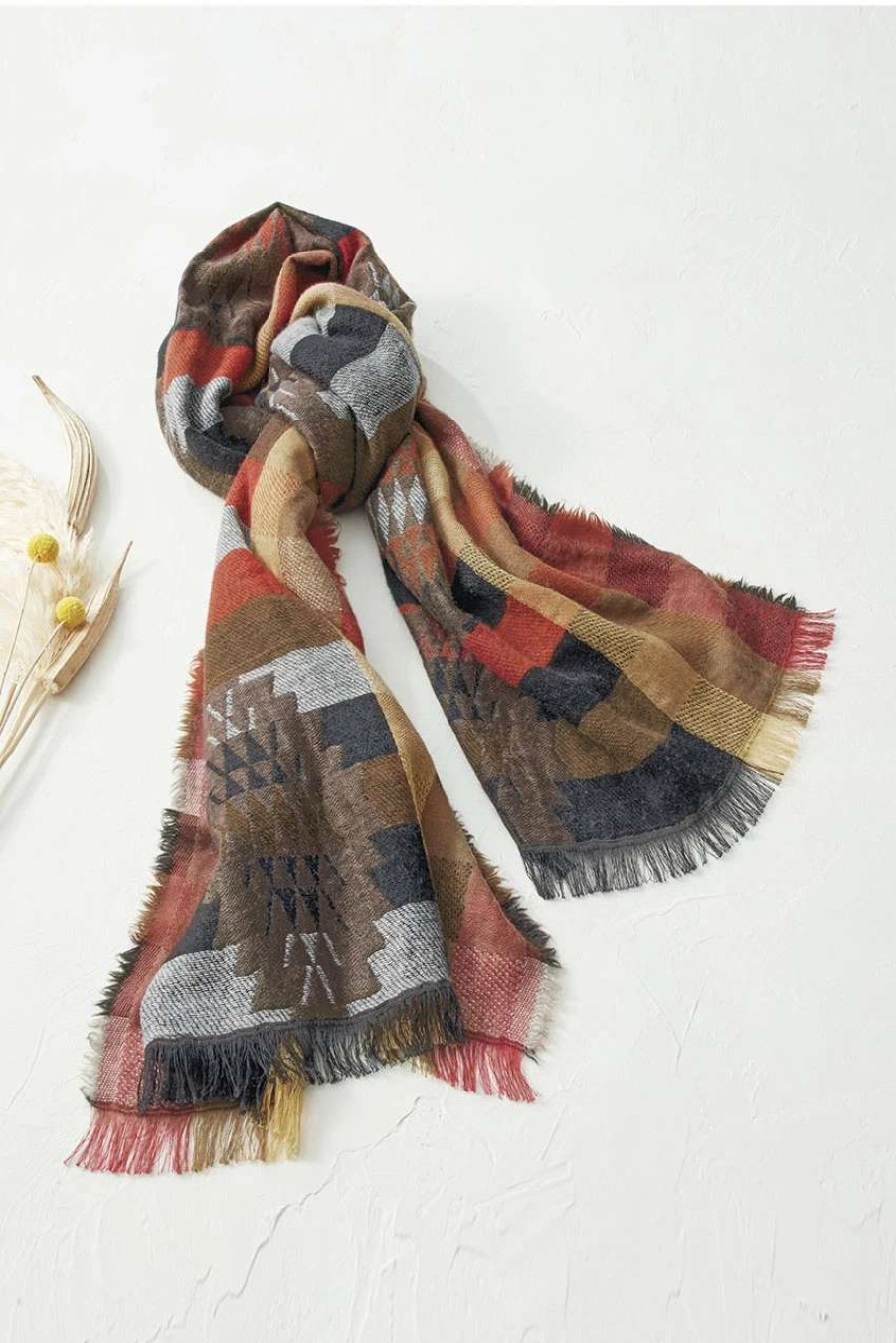 Accessories & Home * | Taos Mountain Scarf Taupe Multi