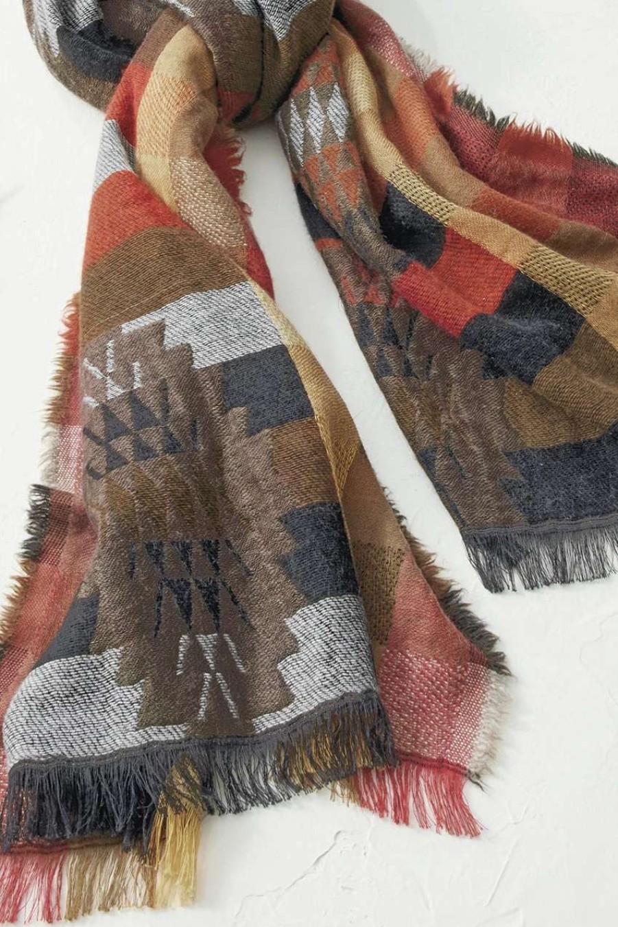 Accessories & Home * | Taos Mountain Scarf Taupe Multi