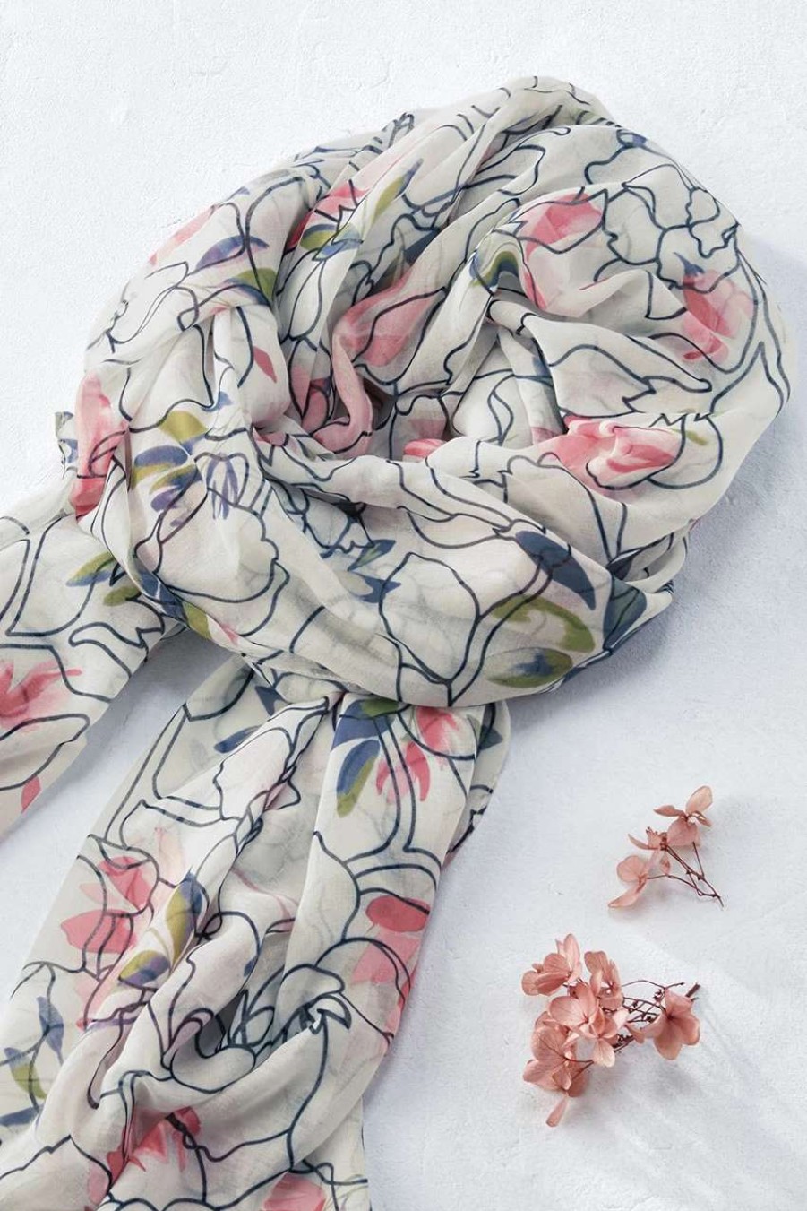 Accessories & Home * | Whispering Winds Scarf Dove Grey Multi