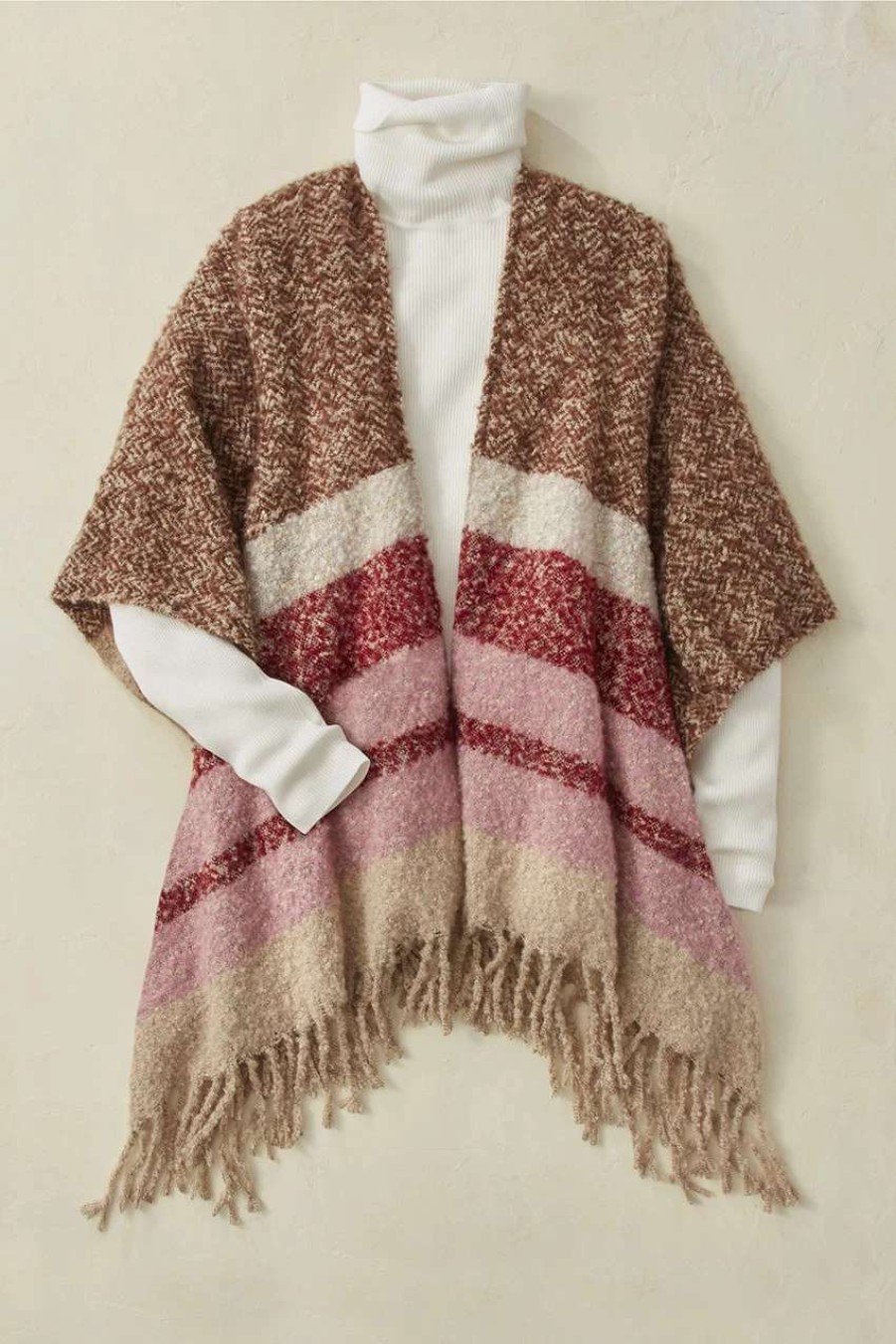 Accessories & Home * | Terra Rose Ruana Tan Multi
